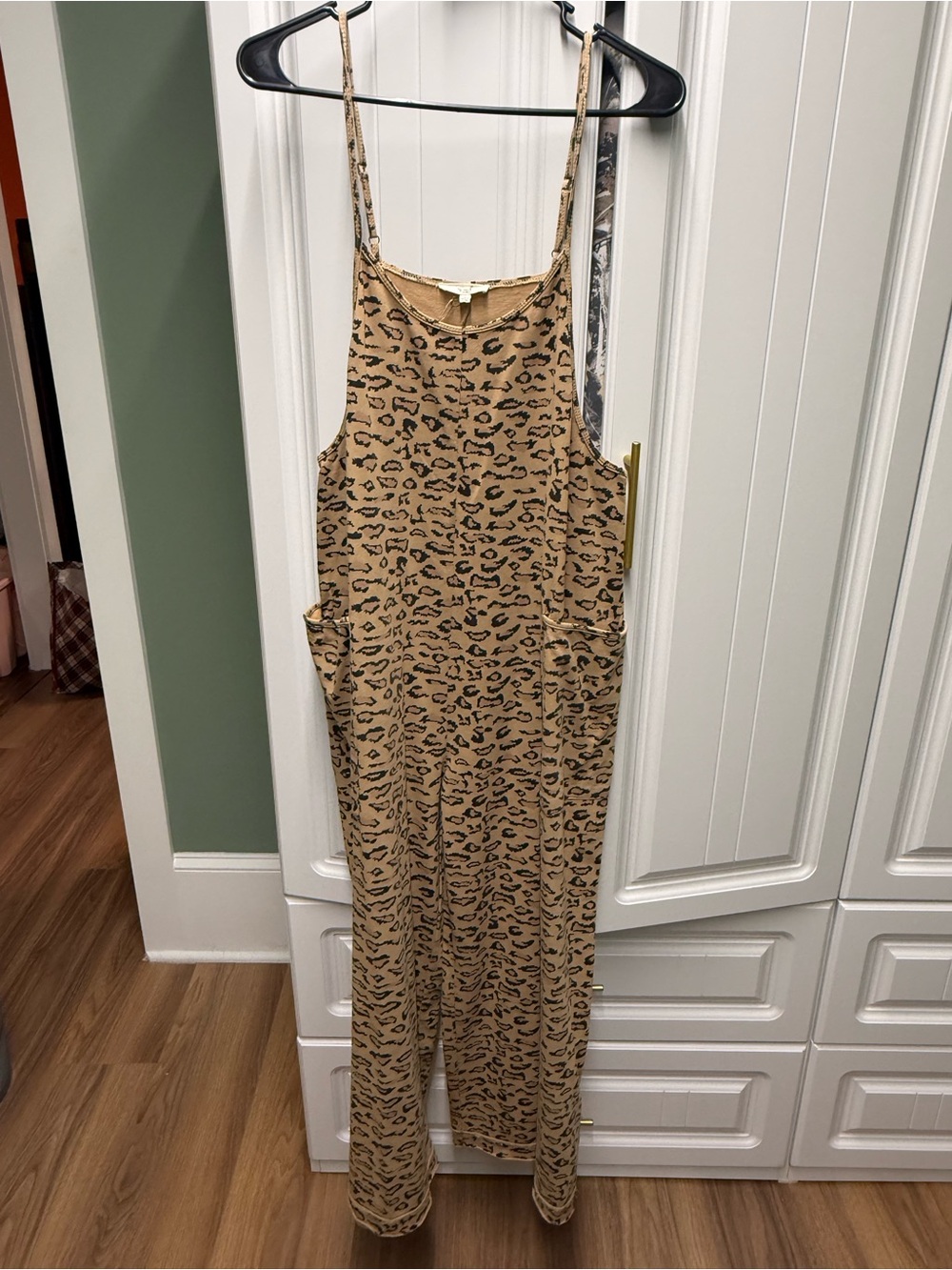 easel Tan Leopard Print Wide-Leg Jumpsuit